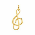 14K Yellow Treble Clef Pendant